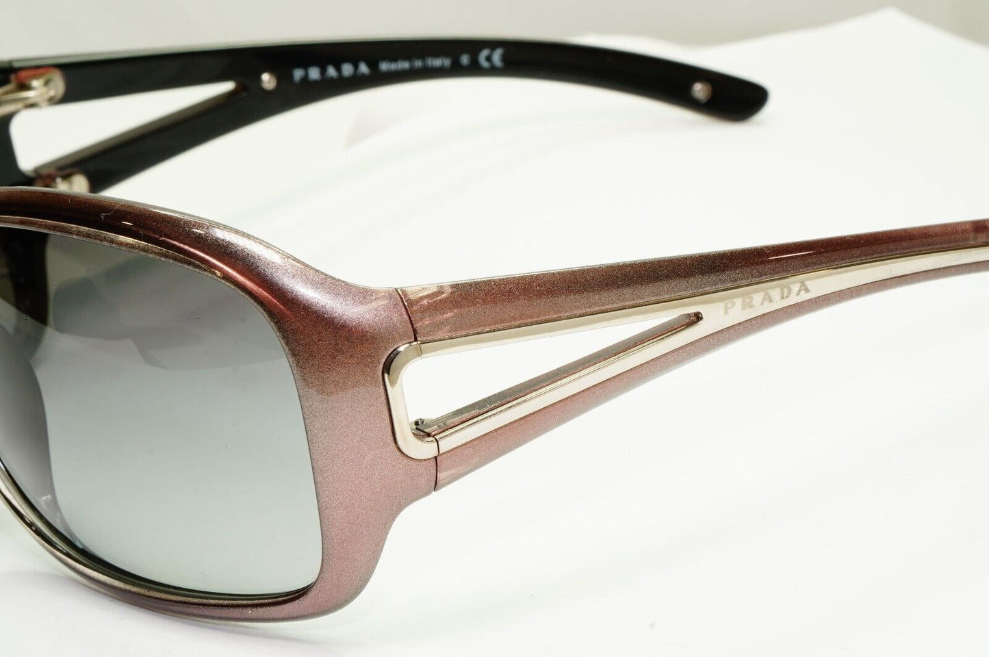 Prada 2010 Metallic Sunglasses Brown Silver Grey Gradient PR15LS SPR 15L 7ZT-3M1