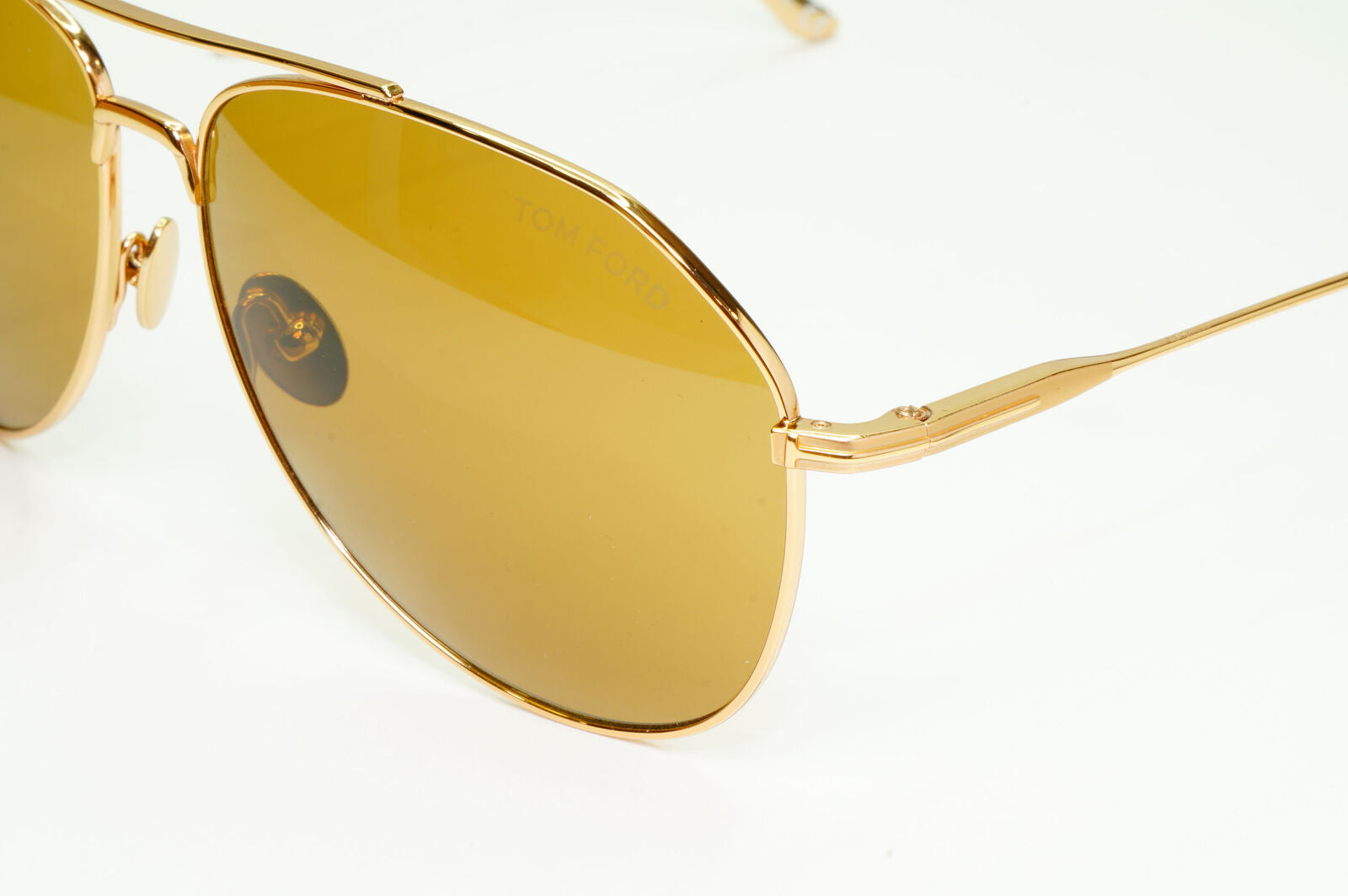 Tom Ford Titanium Japan Sunglasses Gold Brown Pilot Cyrus TF 747 30F FT0747