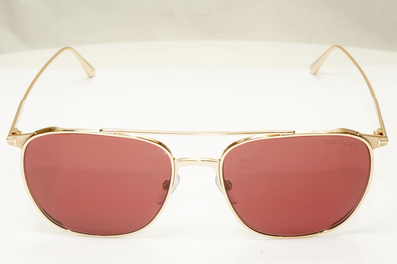 Tom Ford Gold Maroon Red Sunglasses Metal Square Mens Pilot Kip TF 692 28S