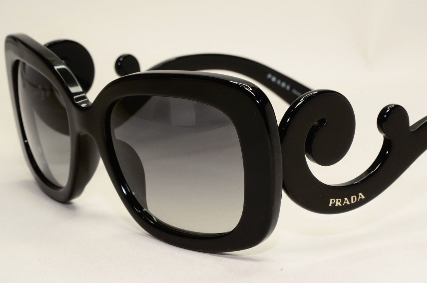 Prada Sunglasses Baroque Swirl Black Grey Square PR27OS-A SPR 27O-A 1AB-3M1