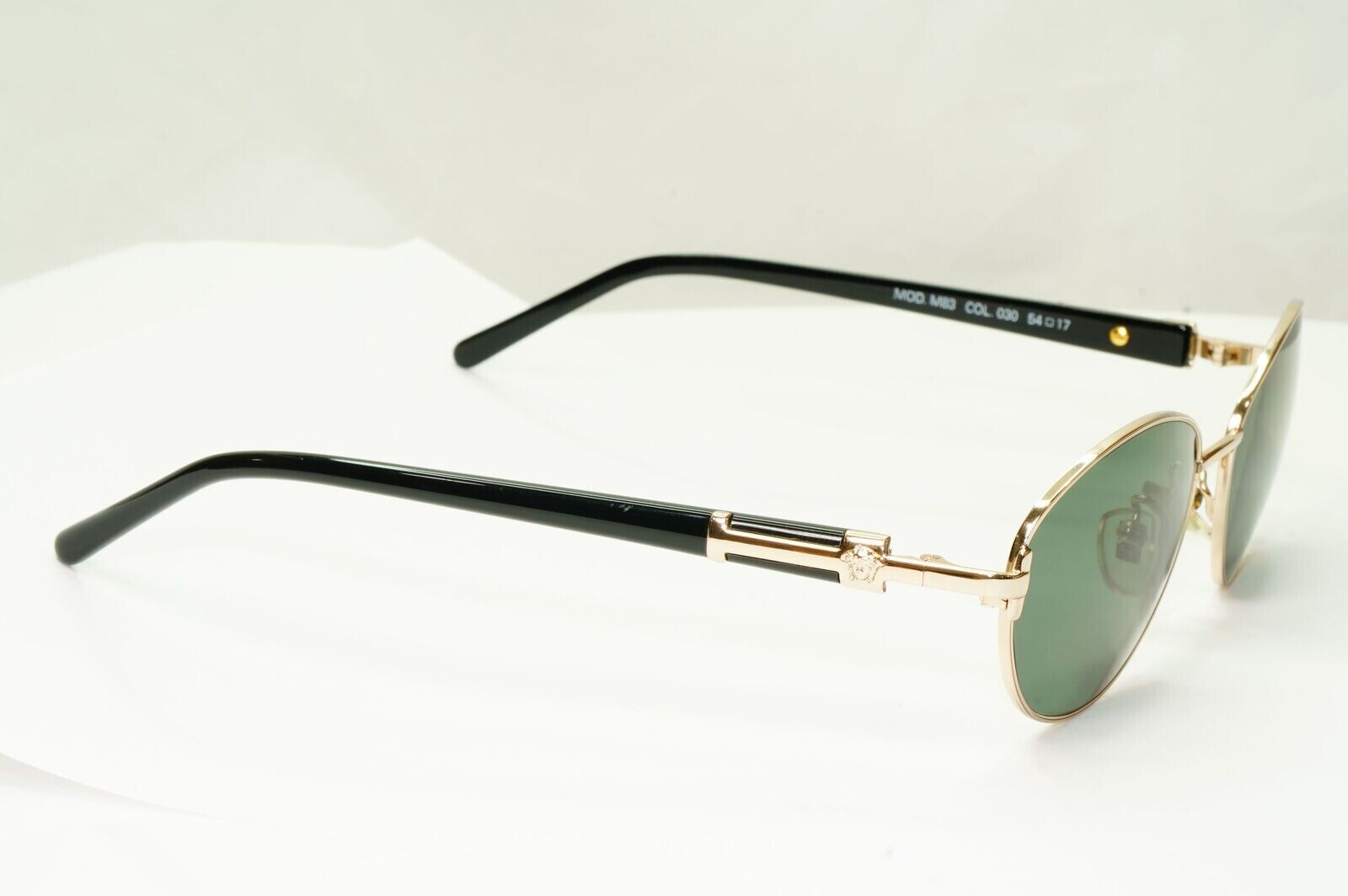 Gianni Versace 1995 Sunglasses Vintage Gold Black Green Oval MOD M83 COL 030 A