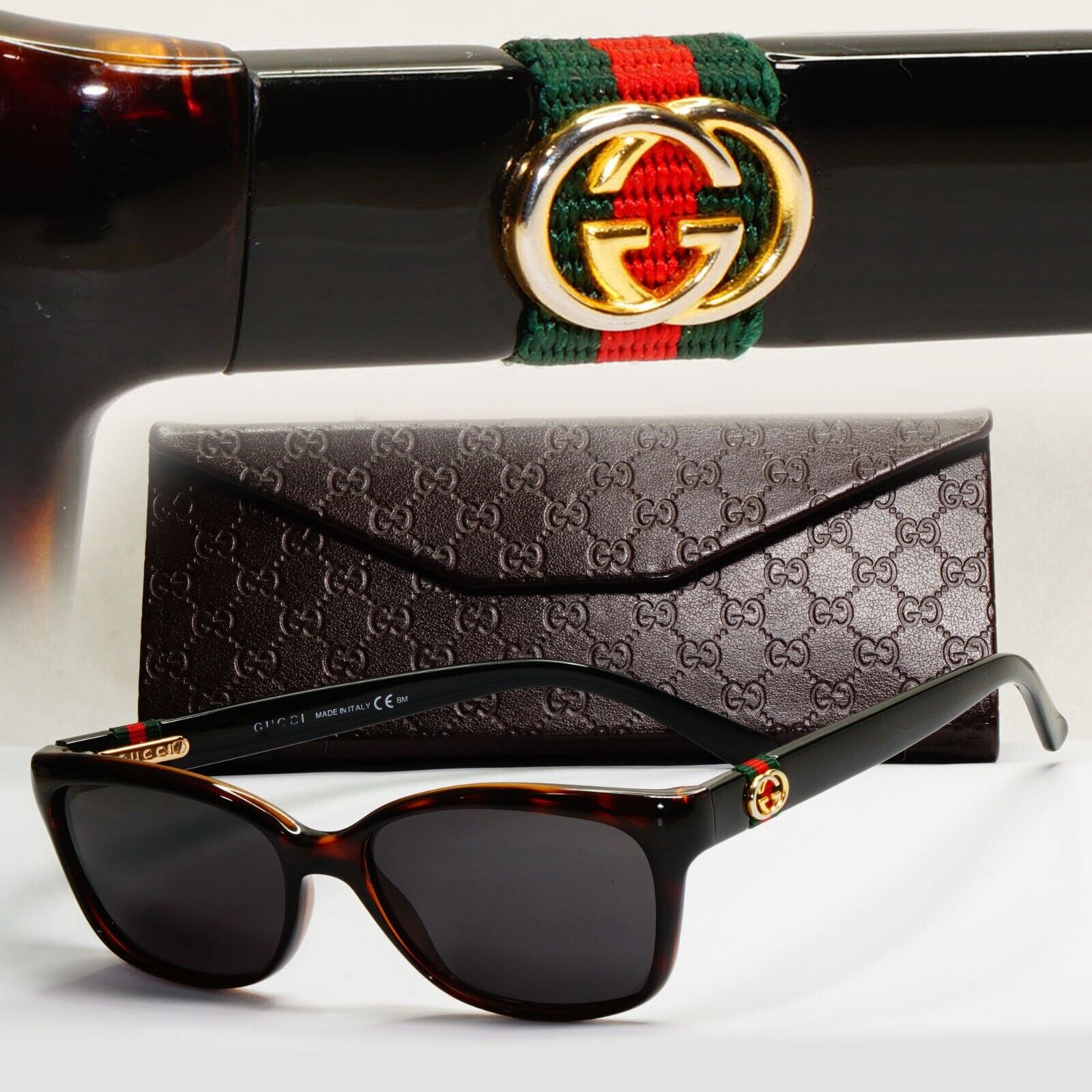 Gucci Sunglasses 2013 Vintage Ribbon Black Brown GG 3683 2XF 53mm 180324