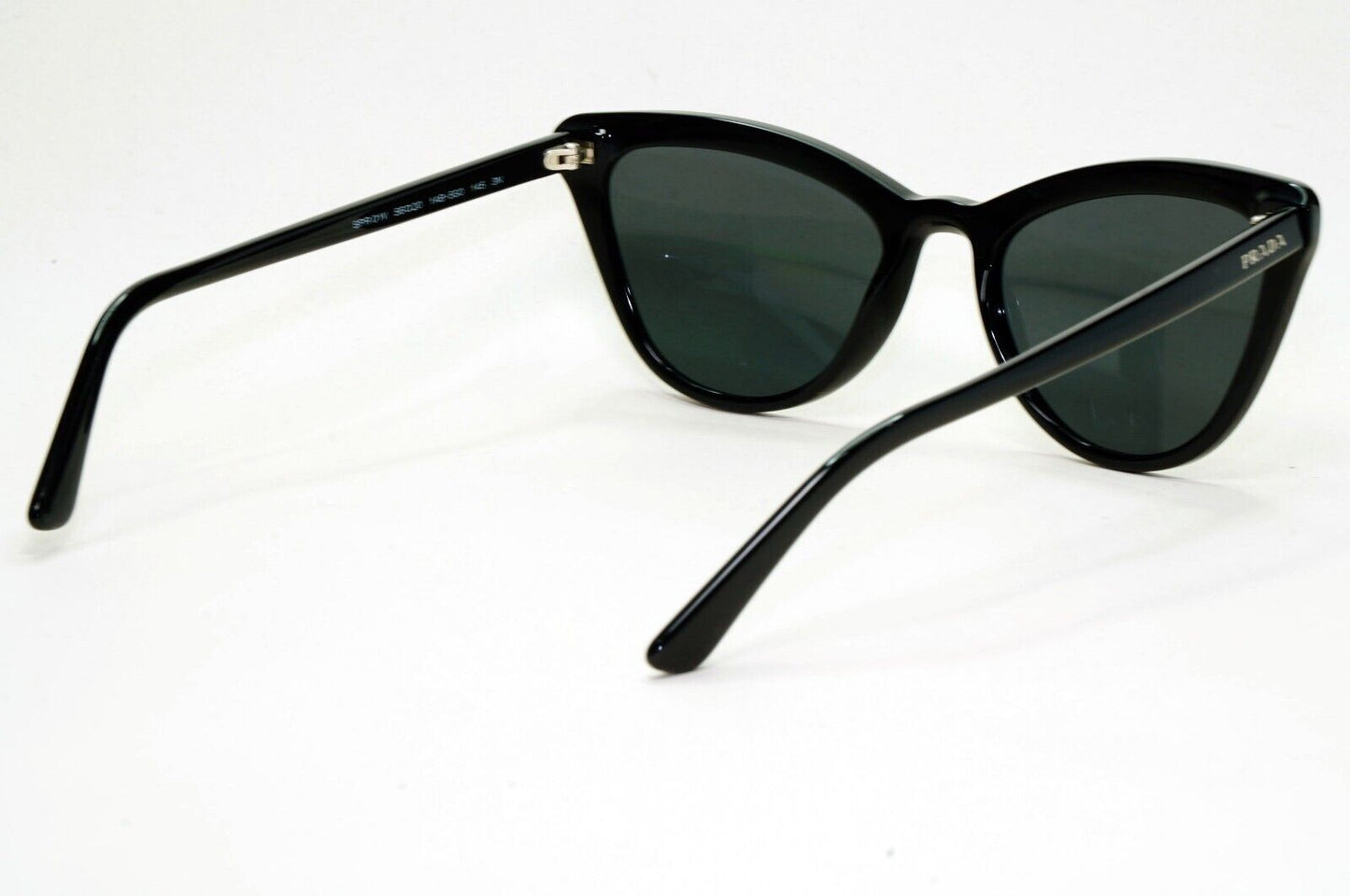 Prada Sunglasses Black Cat Eye Glossy PR01VS SPR 01V 1AB-5S0 56mm 050824