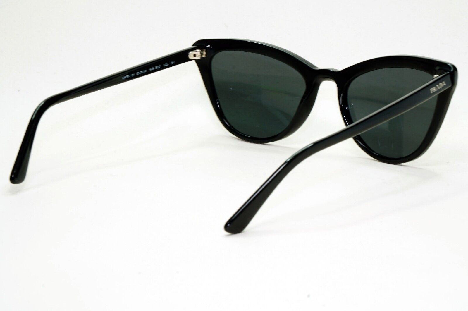 Prada Sunglasses Black Cat Eye Glossy PR01VS SPR 01V 1AB-5S0 56mm 050824