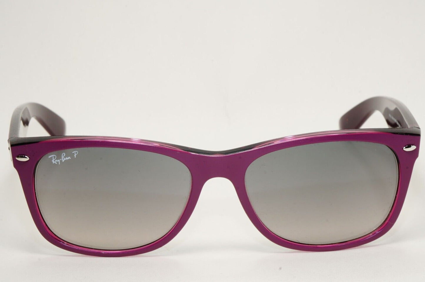 Ray-Ban Sunglasses Polarised New Wayfarer Grey Violet RB 2132 6606/M3 58mm Large