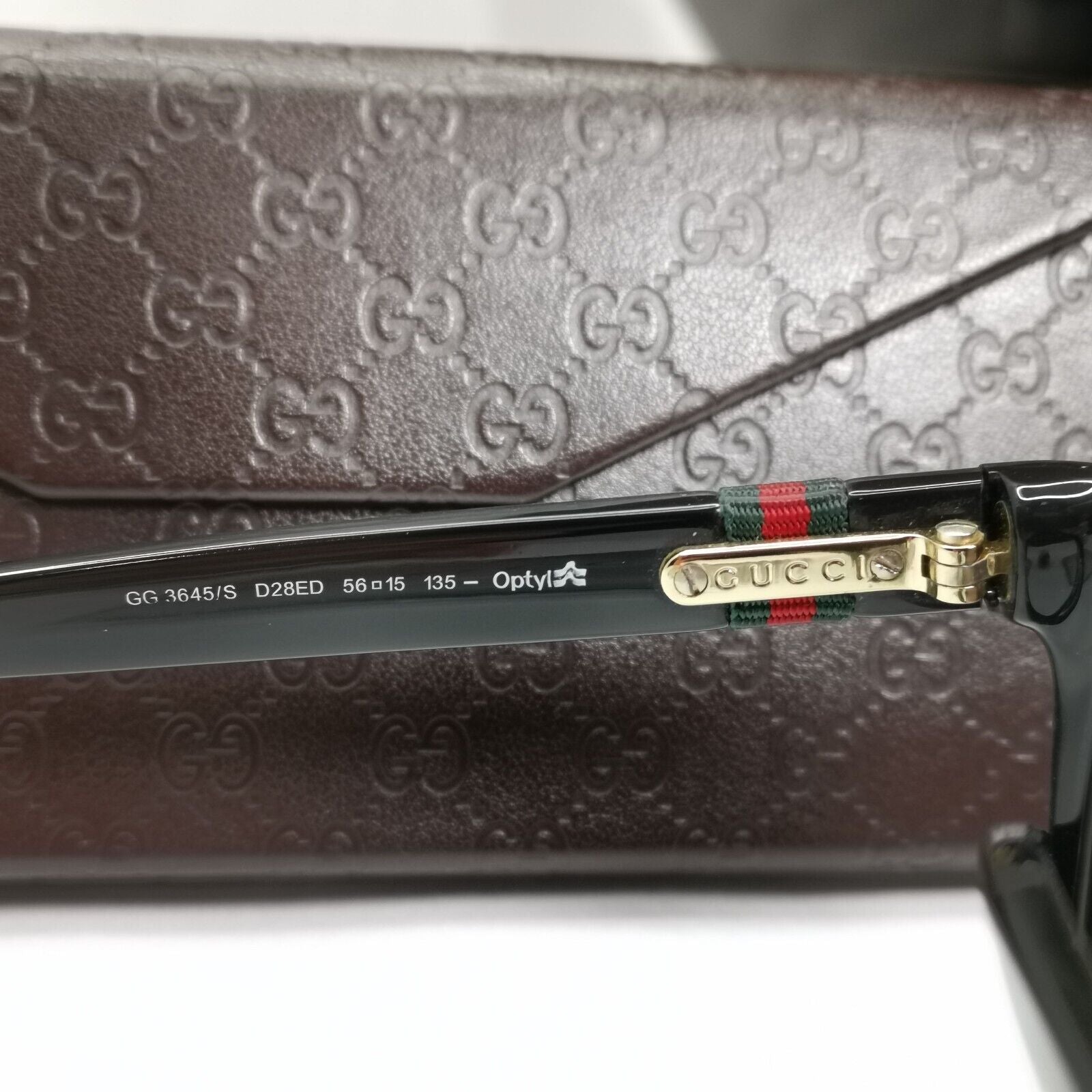 Gucci 2012 Ribbon Sunglasses Square Black Brown Gradient GG 3645/S D28ED 301024