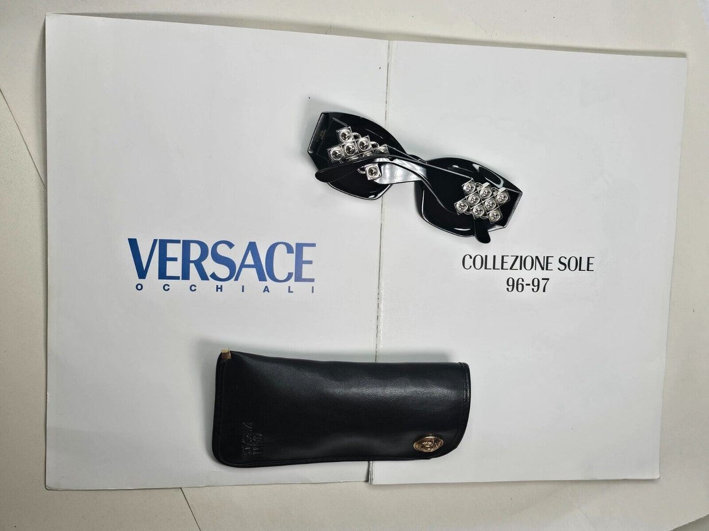 Versace Sunglasses 1996 Vintage Silver Medusa Black MOD 420/Z COL 852 120824