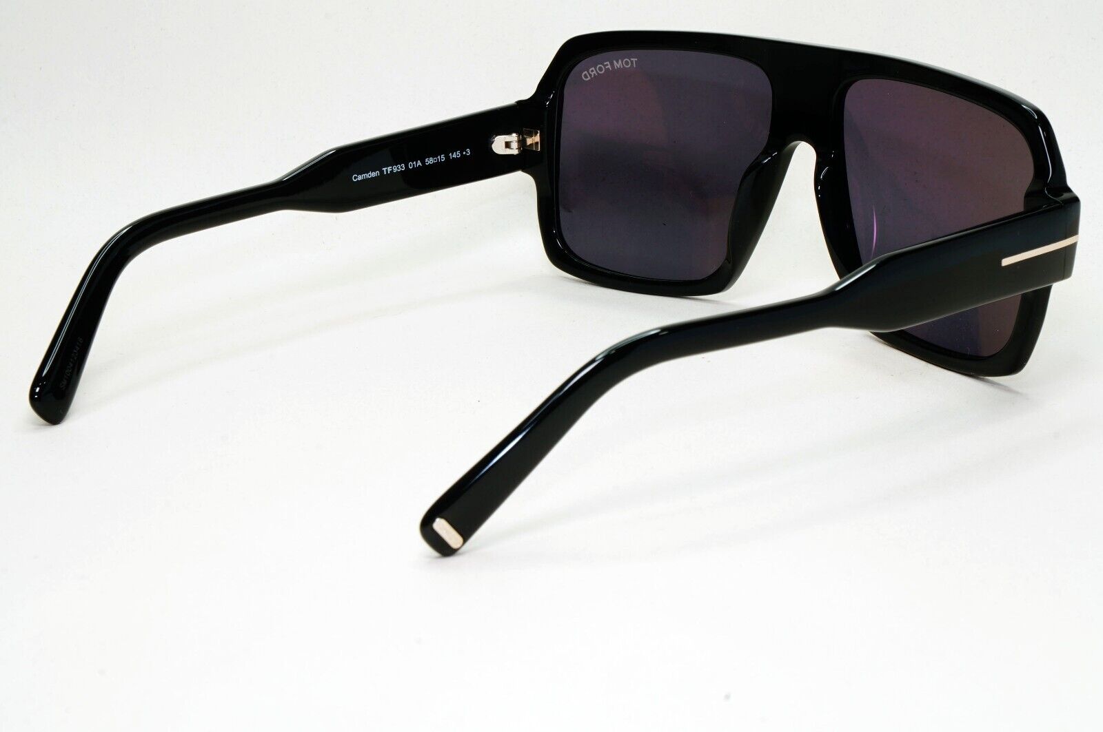 Tom Ford Sunglasses Camden Black Glossy Square Navigator TF 933 FT0933 01A 58mm