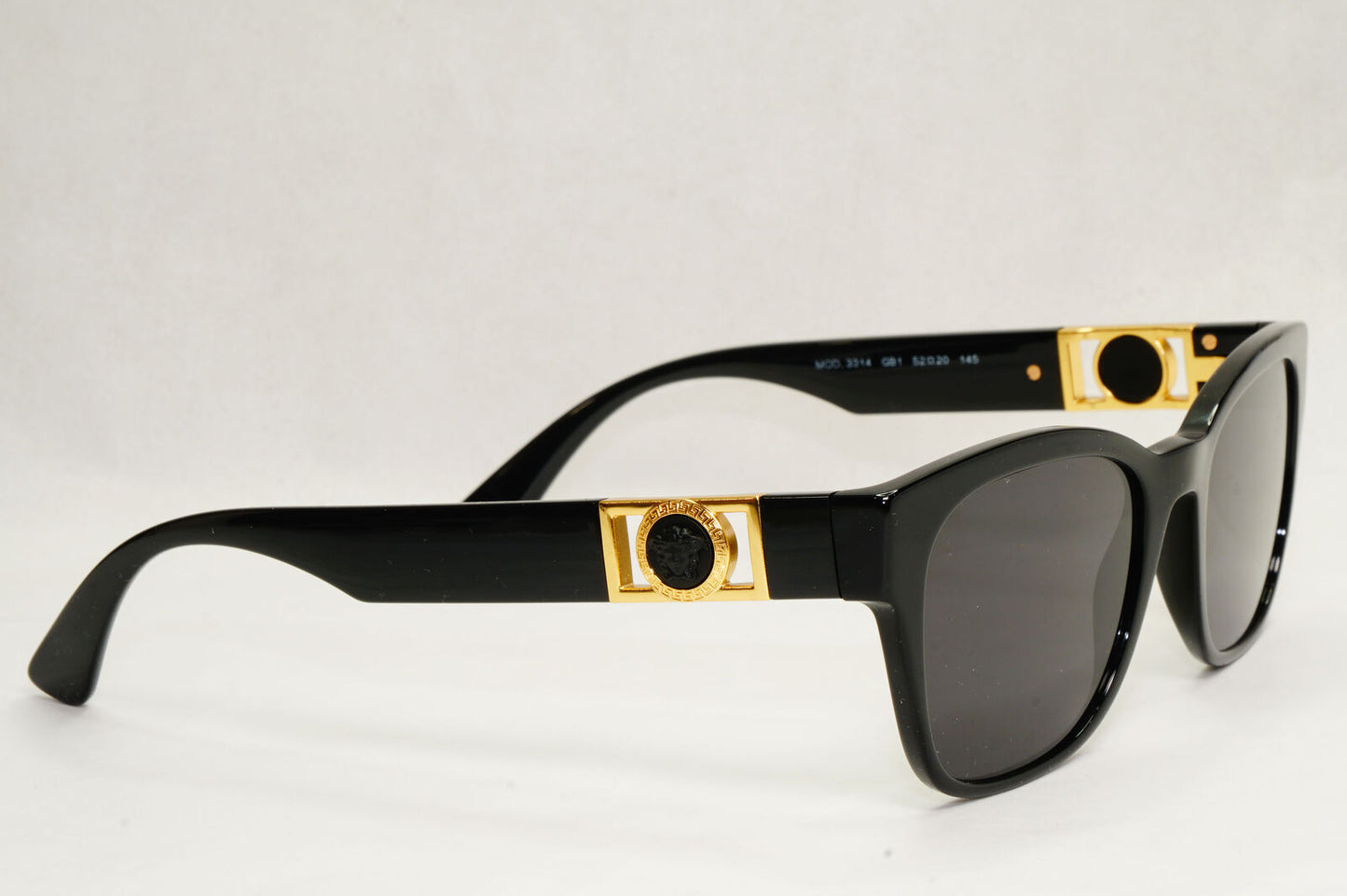 Versace Sunglasses Black Gold Medusa Square Unisex MOD 3314 GB1 52mm
