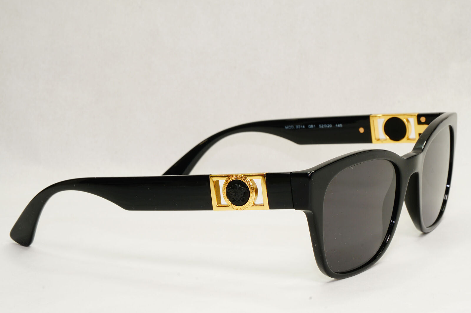Versace Sunglasses Black Gold Medusa Square Unisex MOD 3314 GB1 52mm
