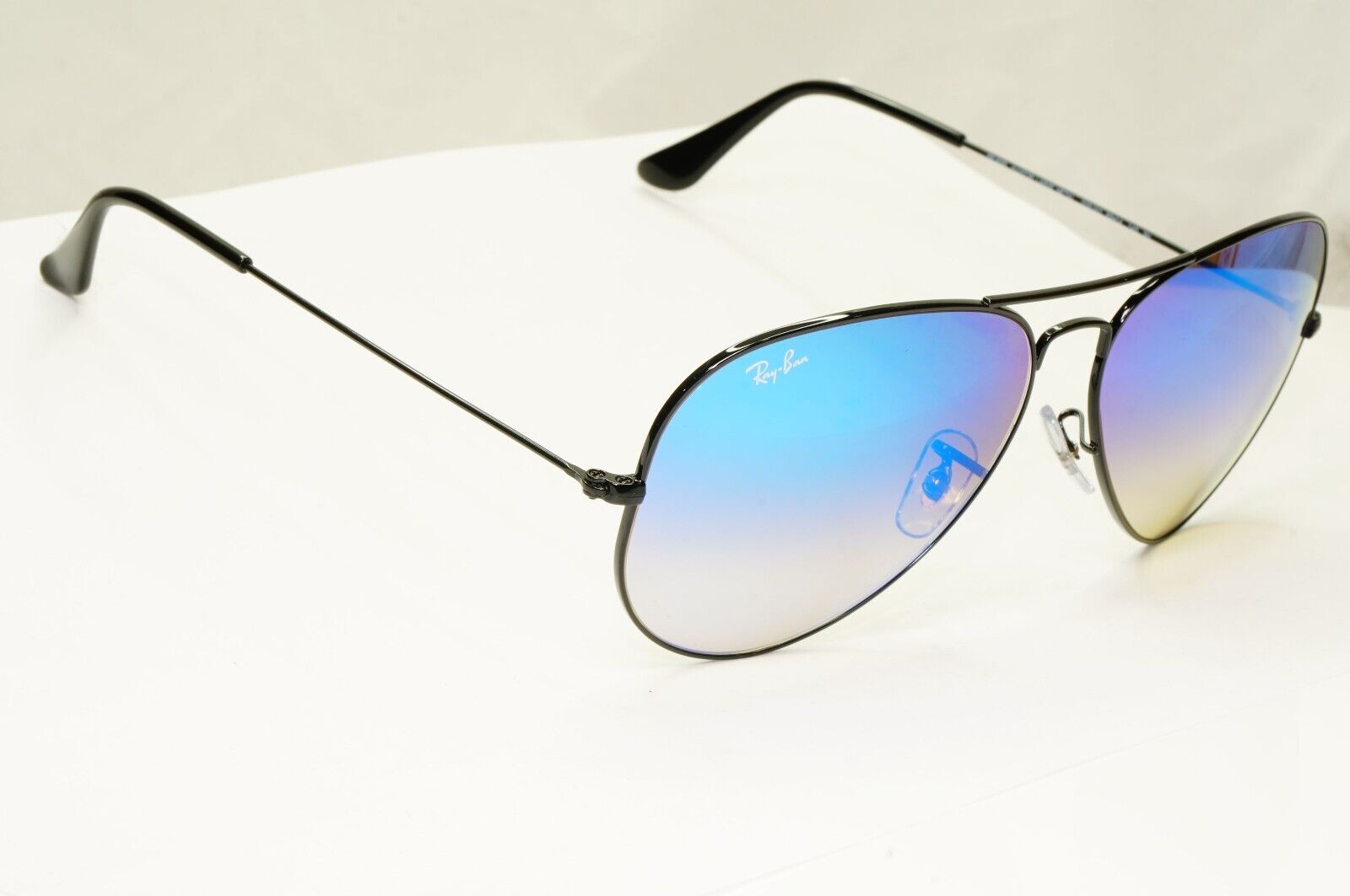 Ray-Ban Sunglasses Aviator Blue Mirror Brown Gradient Black Flash RB 3025  62mm