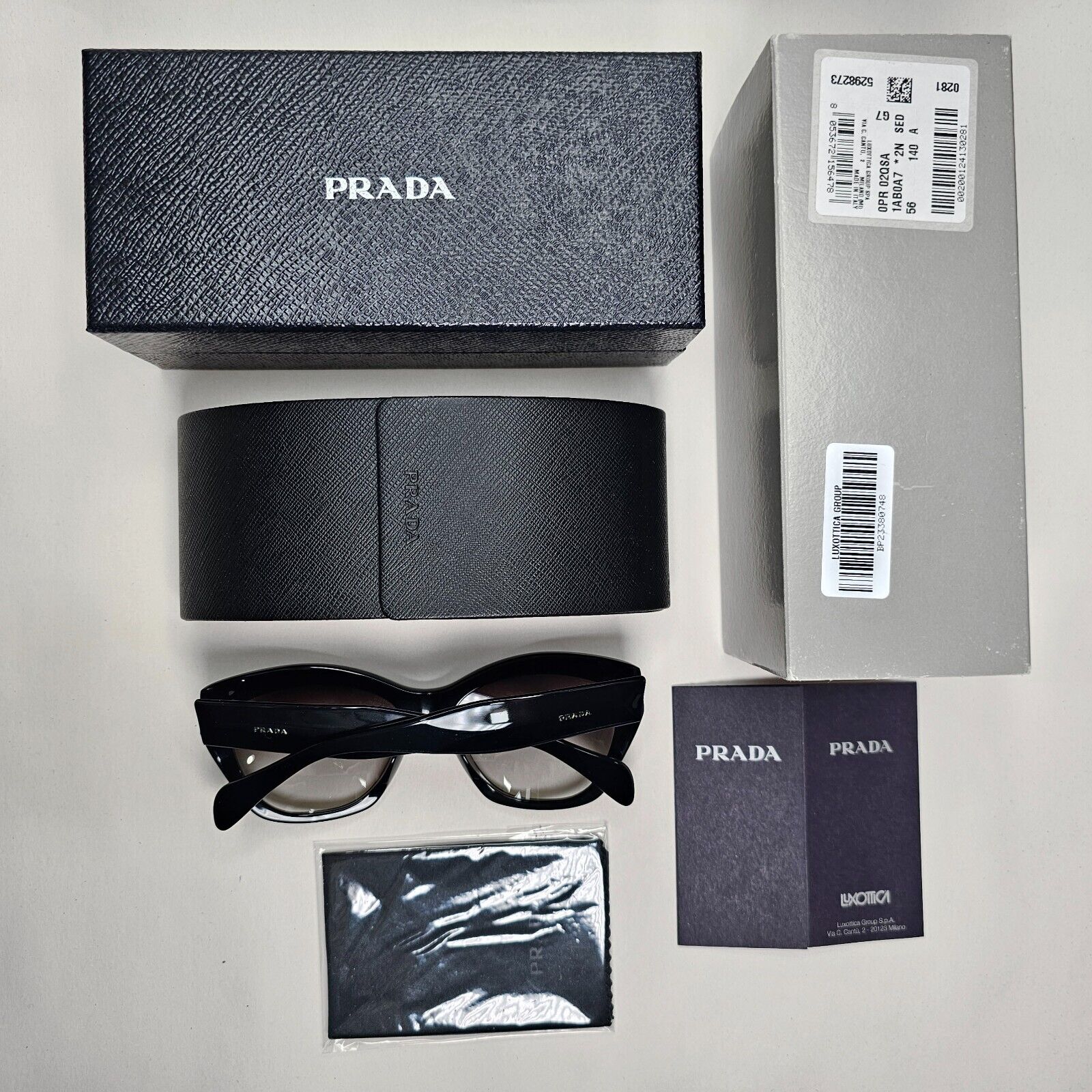 Prada Sunglasses 2012 Black Glossy Grey Gradient PR02QS-A SPR 02Q-A 1AB-0A7