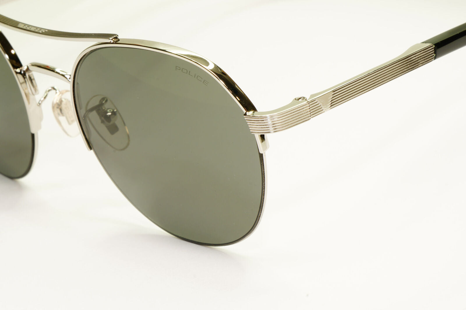 Police Lewis Hamilton F1 Sunglasses Silver Black Green Round 03 SPL A24 COL 0579