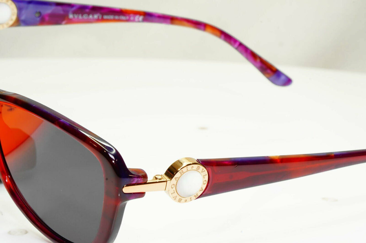 Bvlgari Pearl Gold Burgundy Sunglasses Bordo Rectangle Womens 4075 5270 30410