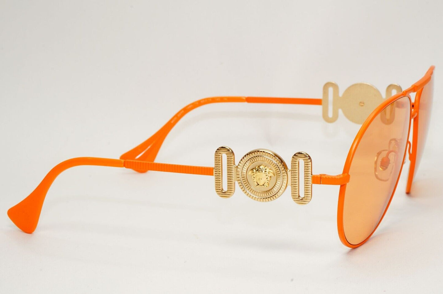 Versace Sunglasses Orange Matte Pilot Oversized Large MOD VE 2249 1485/74 65mm