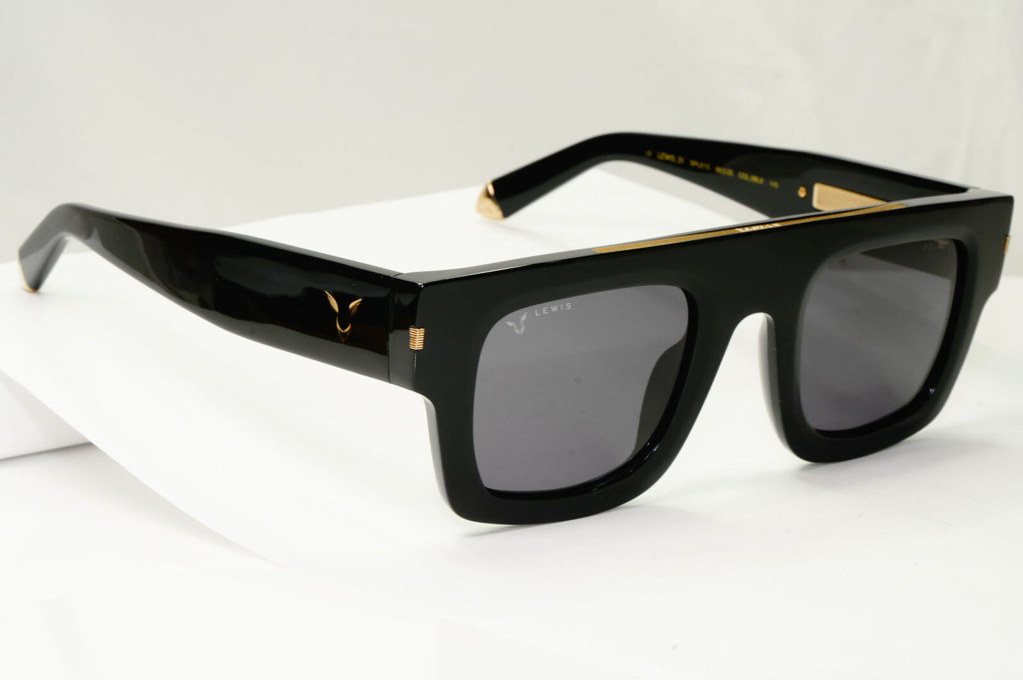 Police Lewis Hamilton F1 Sunglasses Black Gold Square Acetate SPL E13 COL 0BLK