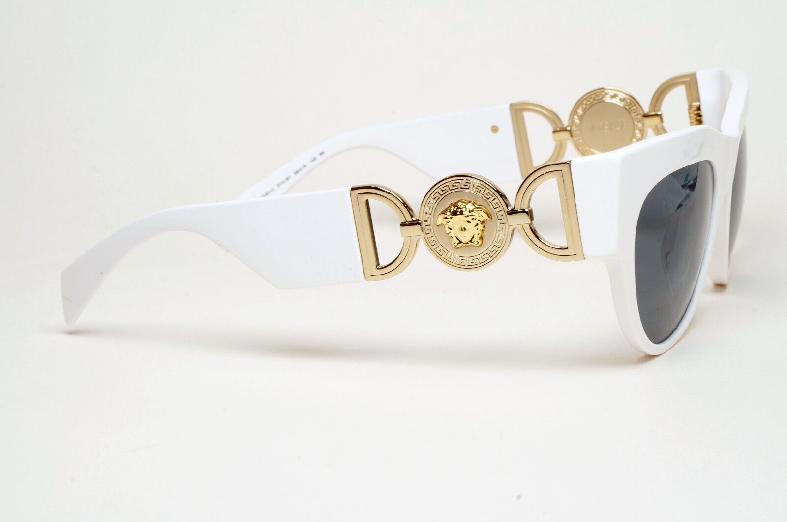 Versace Sunglasses White Gold Medusa Grey Square MOD VE 4440-U 314/87 56mm