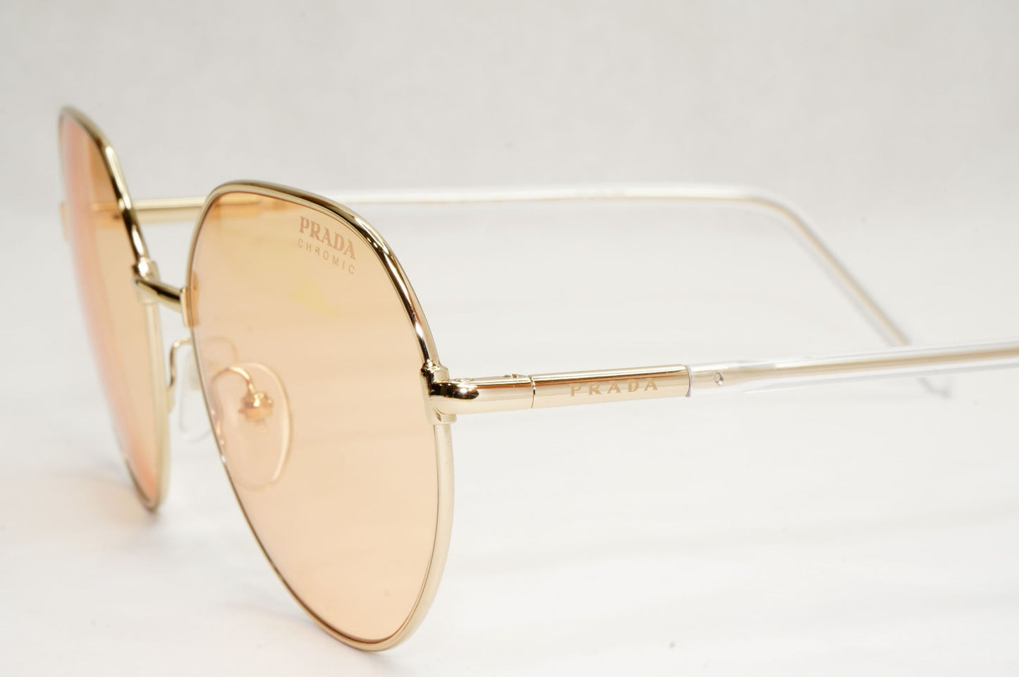Prada Sunglasses Photochromic Gold Yellow Orange Round PR65XS SPR 65X ZVN-09D