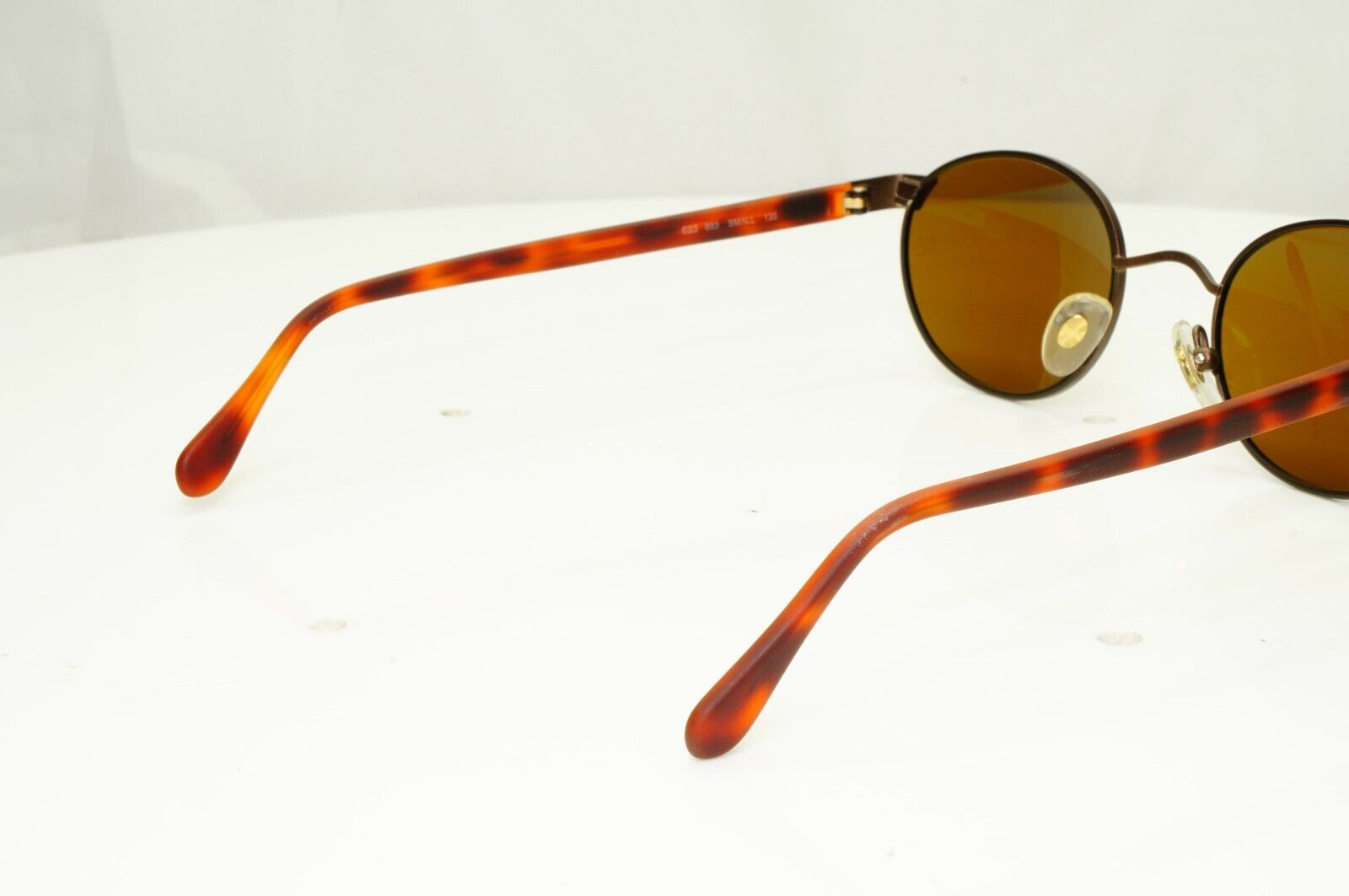 Giorgio Armani 1997 Vintage Sunglasses Oval Metal Brown Tortoise 633 883 49mm