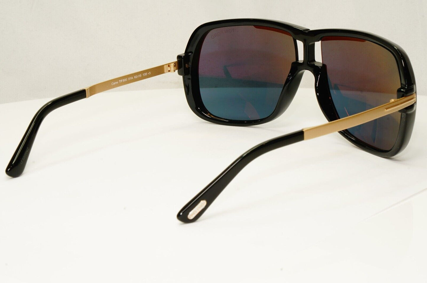 Tom Ford Sunglasses Caine Black Gold Grey Square Mens FT0800 TF800 01A 62mm