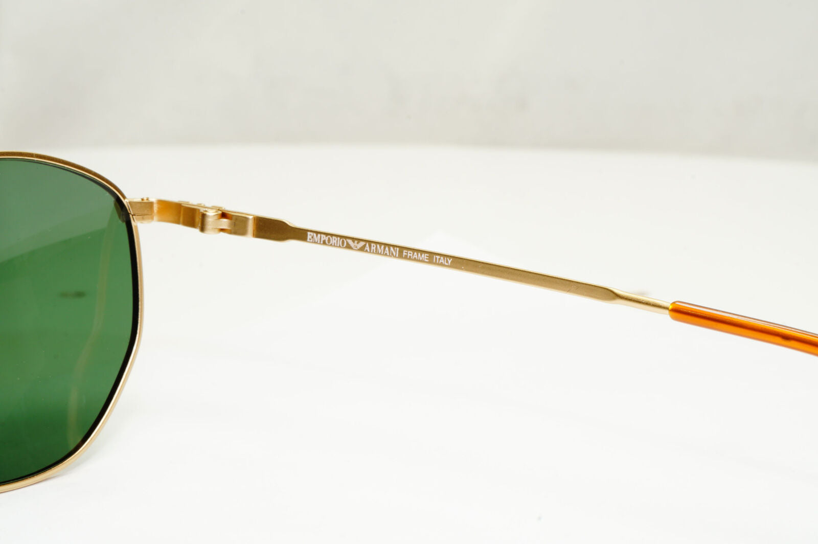 Emporio Armani Sunglasses 1997 Vintage Gold Green Metal Round 031 703 50mm A