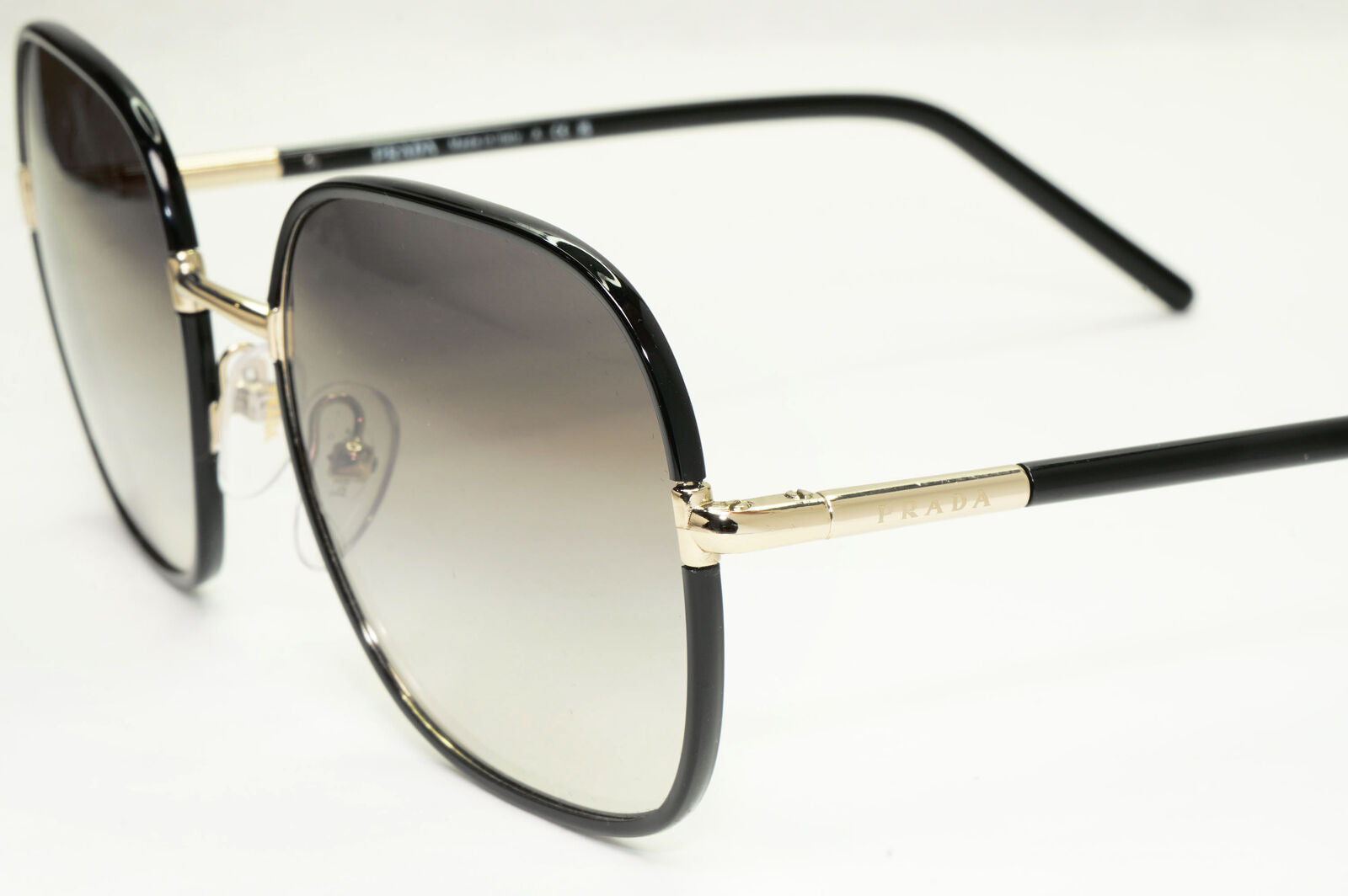 Prada Sunglasses Black Gold Grey Gradient Square PR67XS SPR 67X AAV-0A7