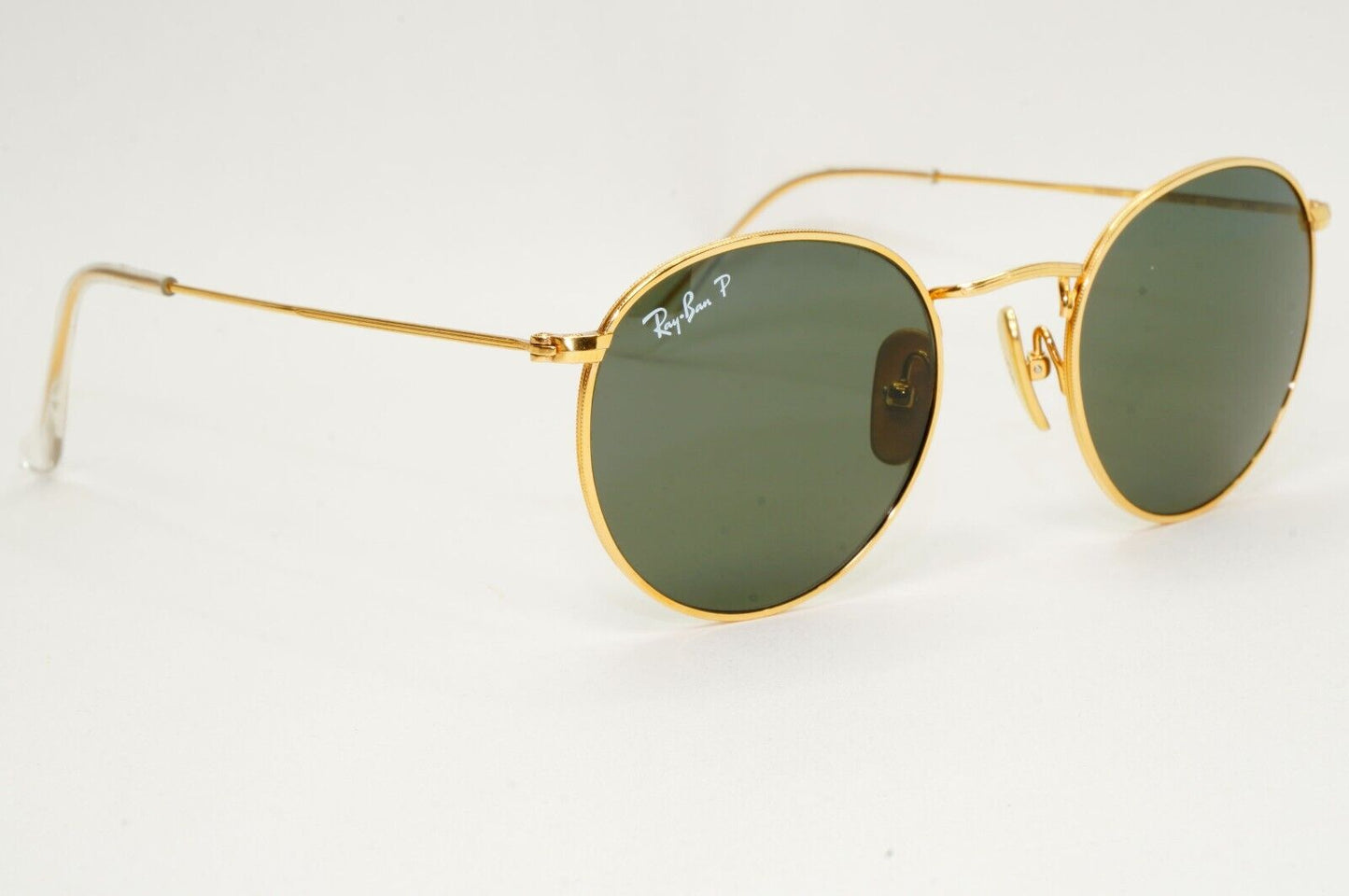 Ray-Ban Sunglasses Round Titanium Polarised Gold Green RB 8247 9216/58 47mm