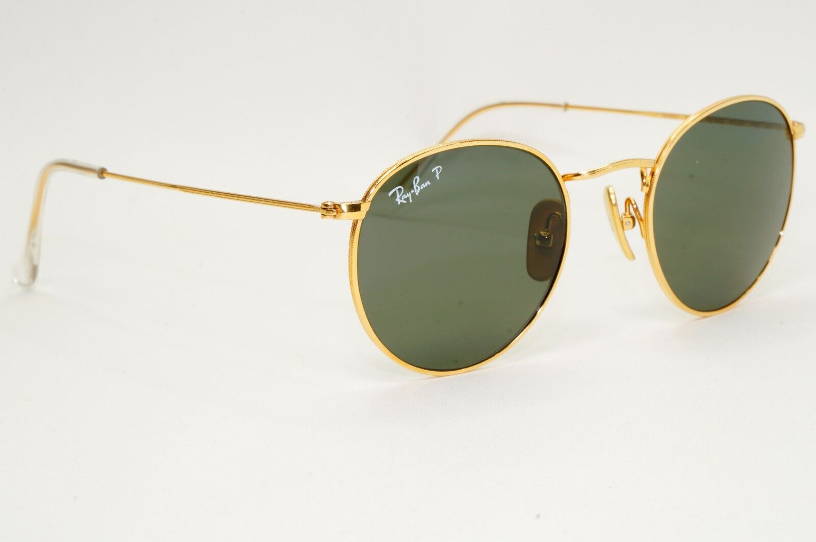 Ray-Ban Sunglasses Round Titanium Polarised Gold Green RB 8247 9216/58 47mm