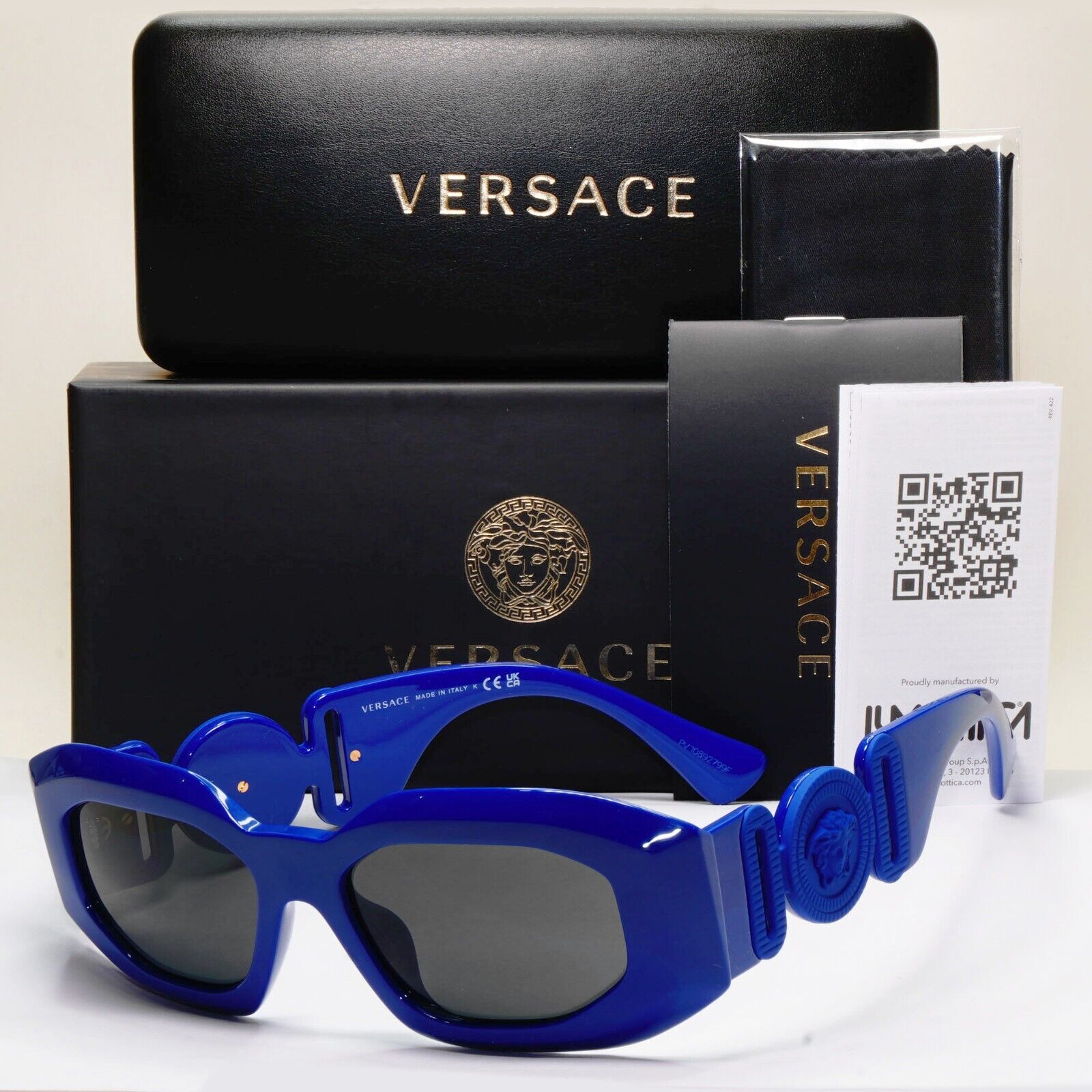 Versace Sunglasses Blue Biggie Medusa Oversized Unisex MOD VE 4425U 5368/87