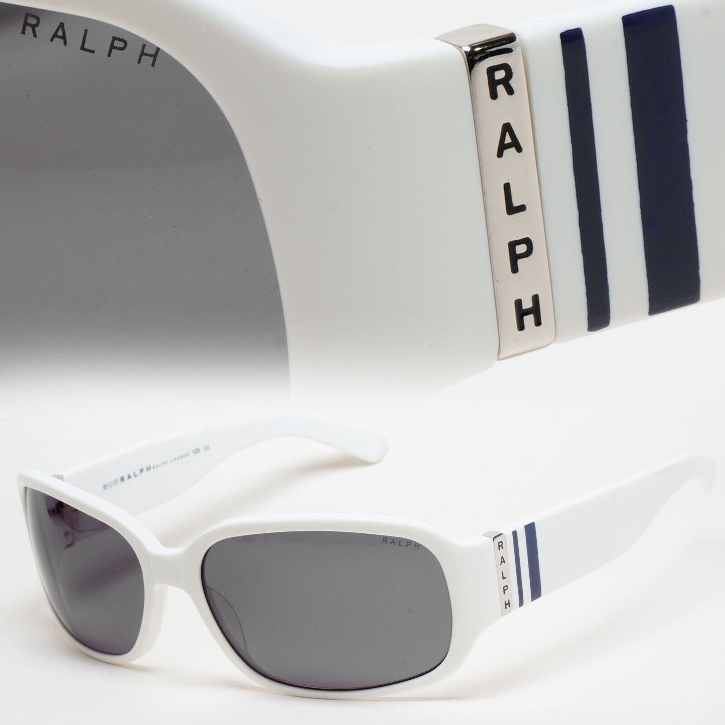 Ralph Lauren Sunglasses 2006 Vintage White Grey Wrap Unisex 7580/S TW9Y1 211124
