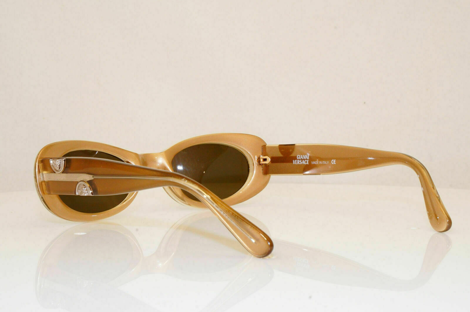 Gianni Versace 1996 Vintage Medusa Split Coin Sunglasses Brown MOD 248 COL 327