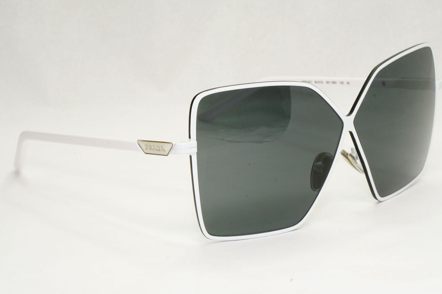 Prada Sunglasses White Oversized Square Black Grey PR50YS SPR 50Y 461-5S0