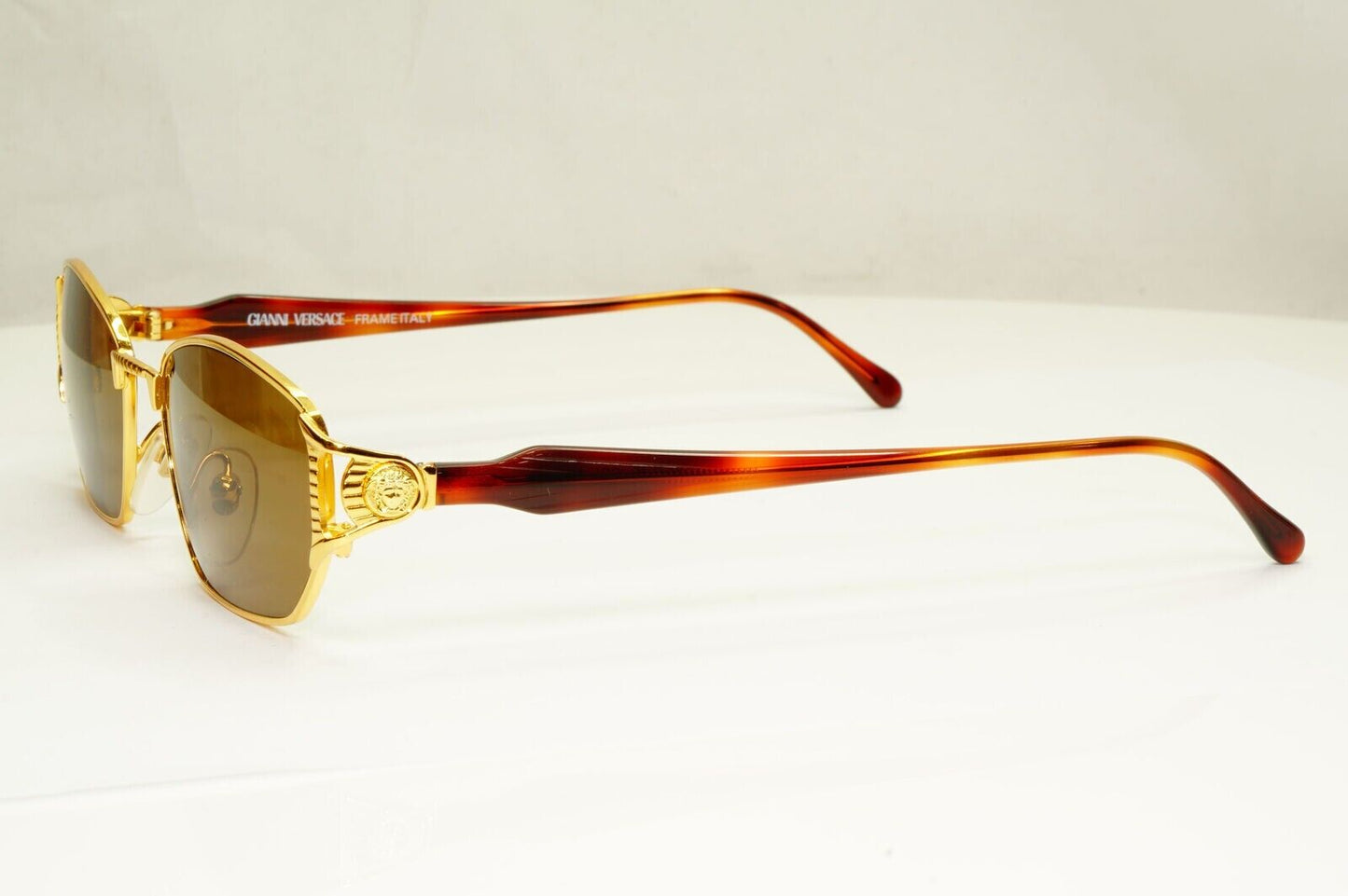 Gianni Versace 1995 Vintage Gold Medusa Havana Brown Sunglasses MOD G45 COL 19L
