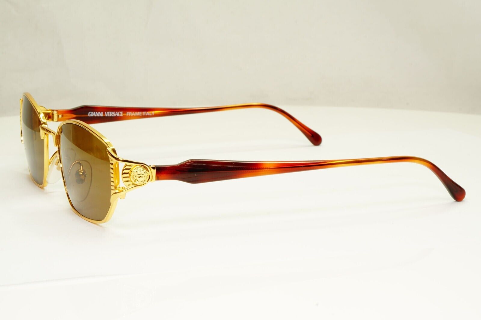 Gianni Versace 1995 Vintage Gold Medusa Havana Brown Sunglasses MOD G45 COL 19L