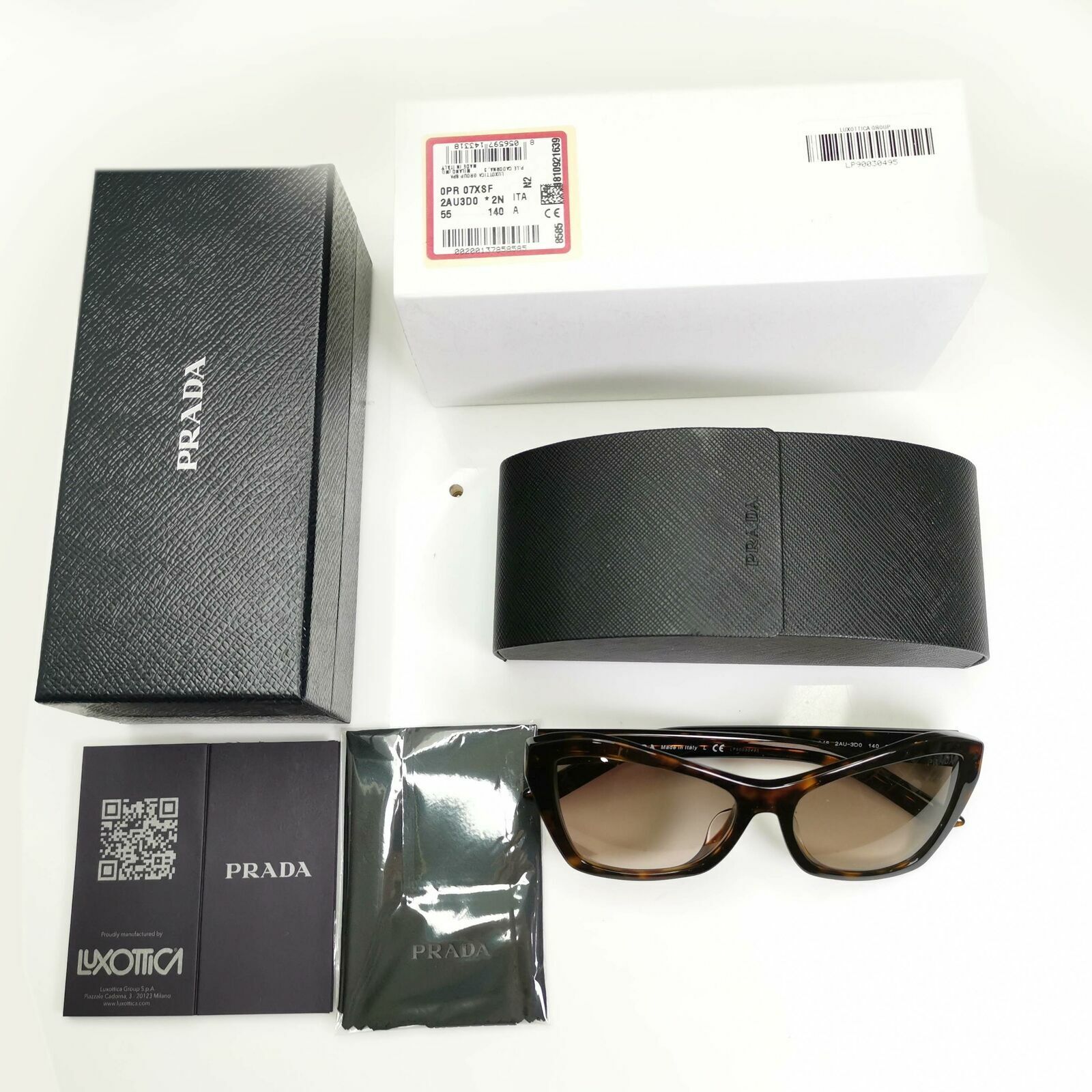 Prada Brown Tortoise Sunglasses Square Womens Gradient Havana SPR 07X F 2AU-3D0