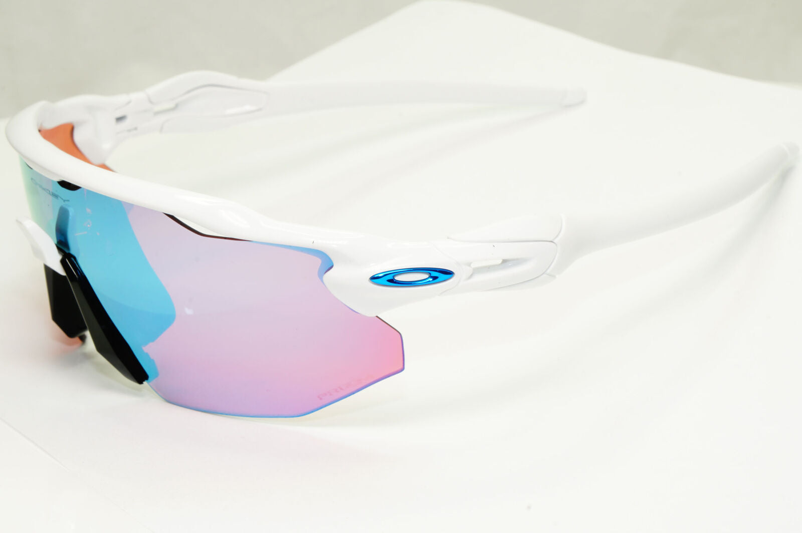 Oakley Radar EV Advacer Sunglasses White Red Mirror Prizm Snow OO 9442 1038