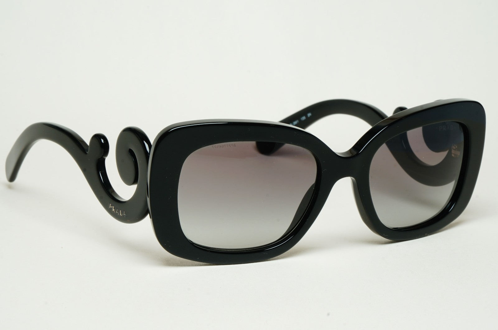 Prada Sunglasses Baroque Swirl Black Grey Square PR27OS SPR 27O 1AB-3M1