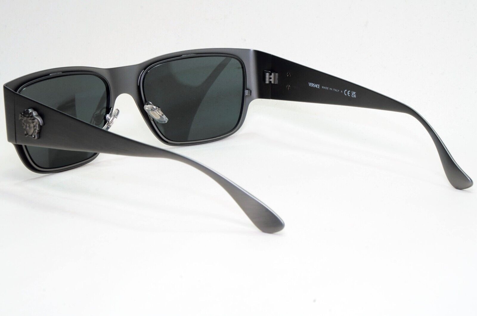 Versace Sunglasses Gunmetal Medusa Dark Silver Brushed Matte MOD VE 2262 1262/87