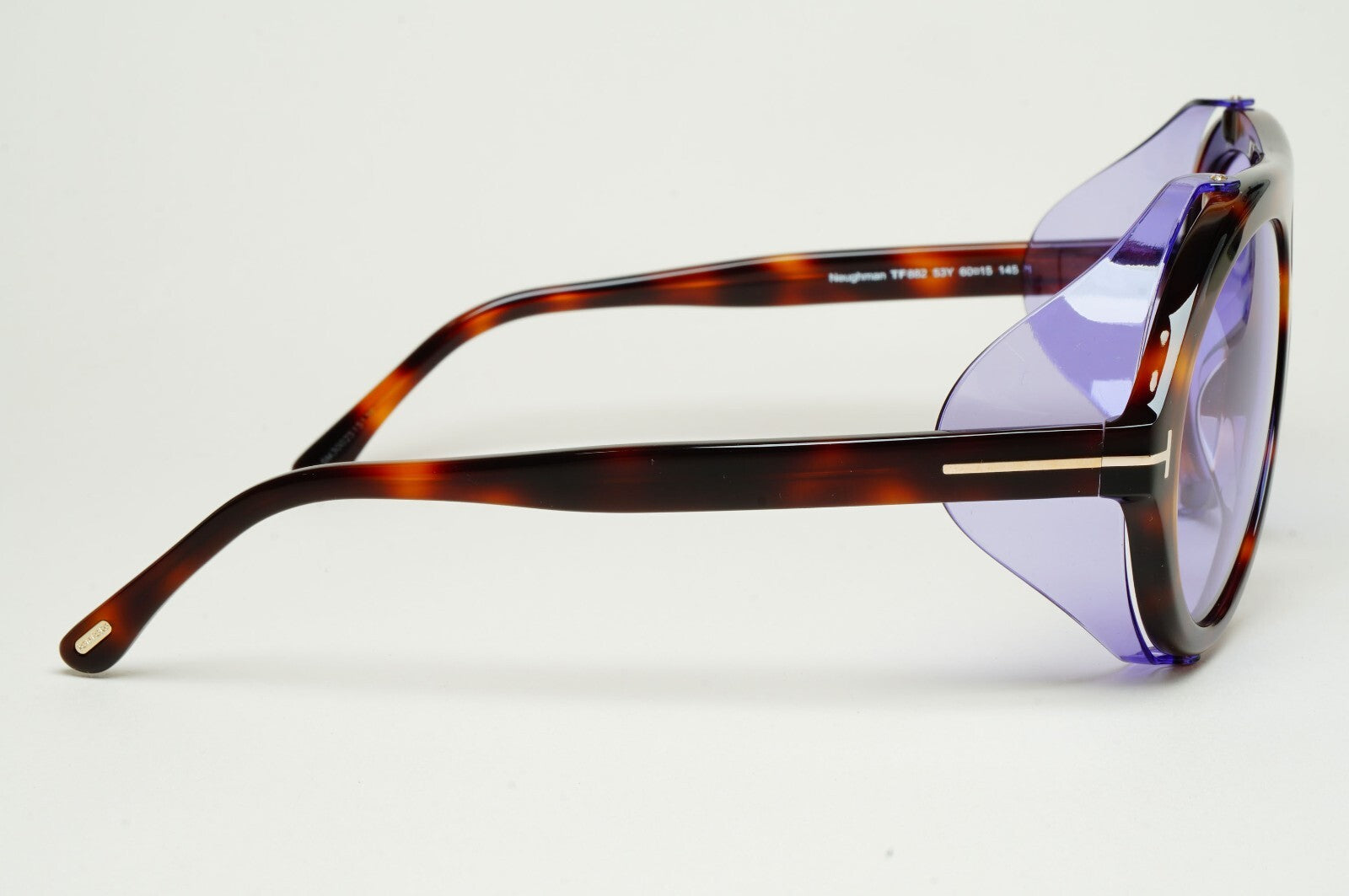Tom Ford Sunglasses Neughman Brown Violet Pilot Side Shields FT0882 TF 882 53Y