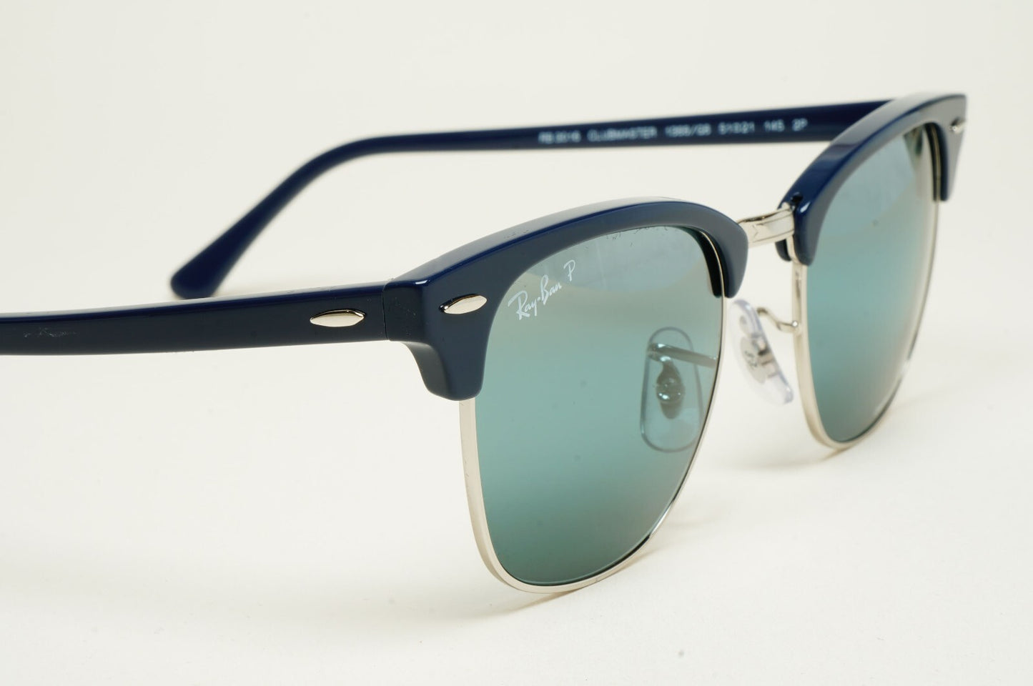 Ray-Ban Sunglasses Clubmaster Polarised Blue Chromance Mirror RB 3016 1366/G6