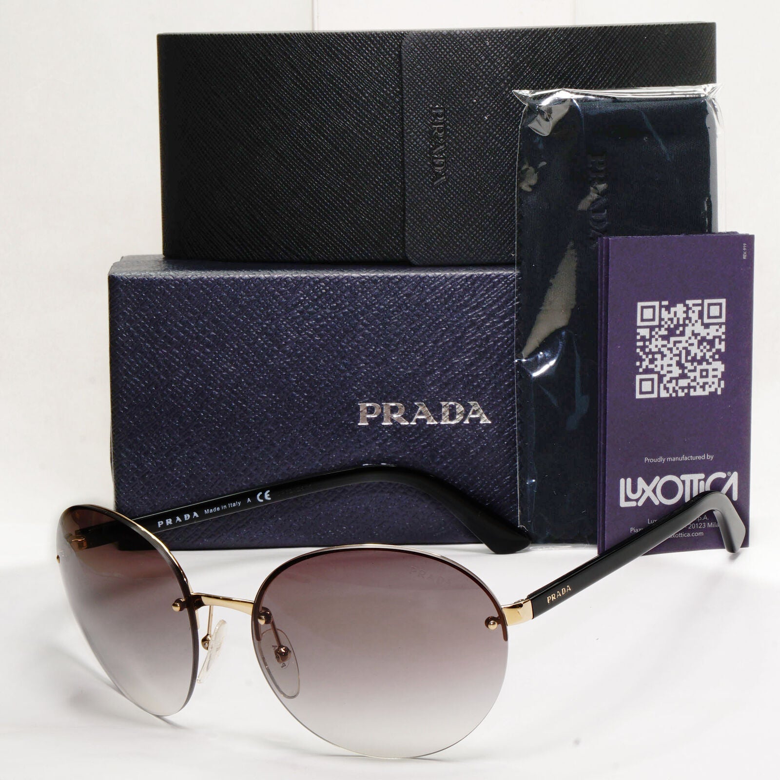 Prada Sunglasses Round Black Grey Gradient PR68VS SPR 68V ZVN-0A7 050124
