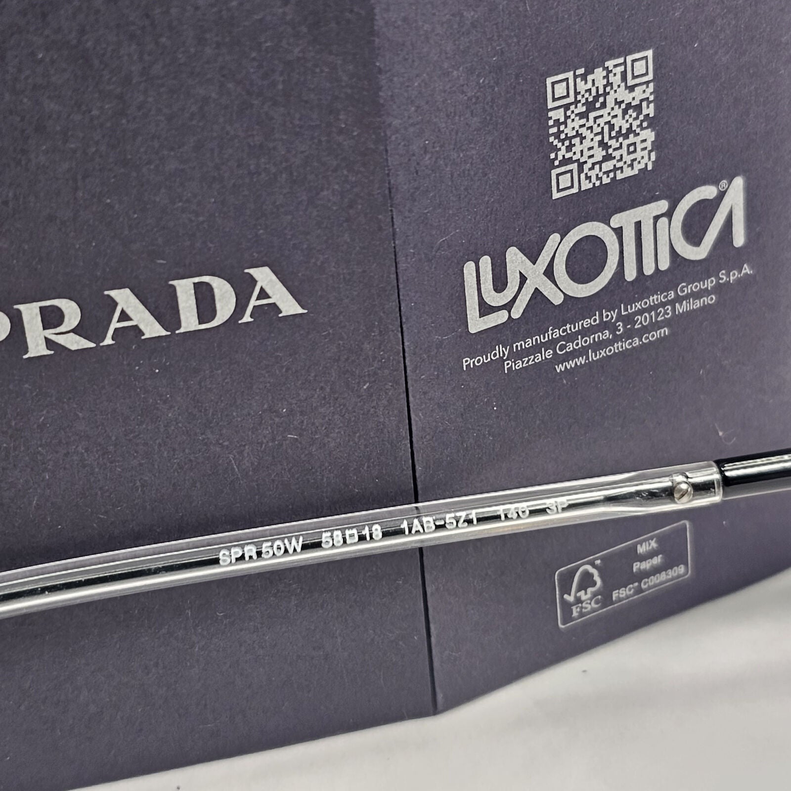 Prada Sunglasses Polarised Black Square Grey PR50WS SPR 50W 1AB-5Z1 58mm