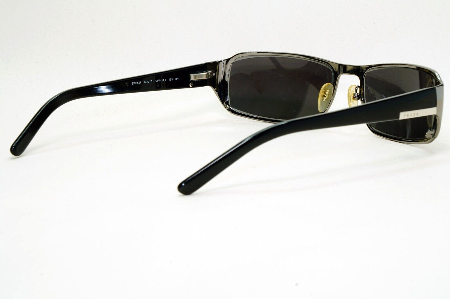 Prada Sunglasses 2006 Gunmetal Black Rectangle PR52FS SPR 52F 5AV-1A1 081024