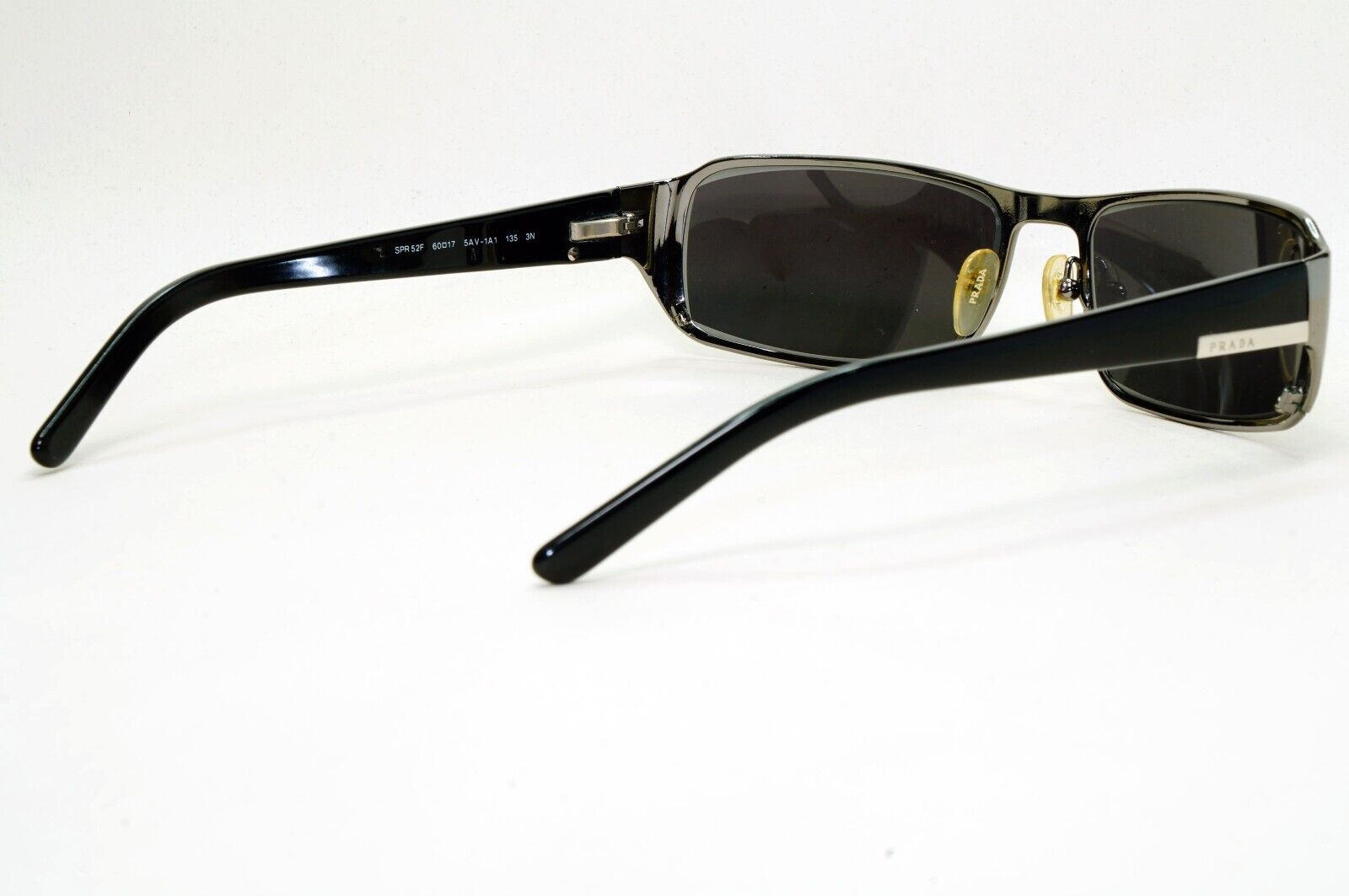 Prada Sunglasses 2006 Gunmetal Black Rectangle PR52FS SPR 52F 5AV-1A1 081024