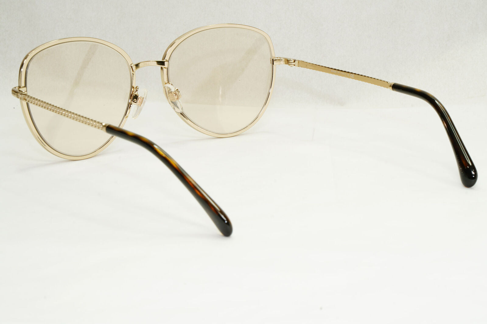 Chanel Sunglasses Gold Brown Square Metal Chain 2182-S c.395 54mm Cat 1