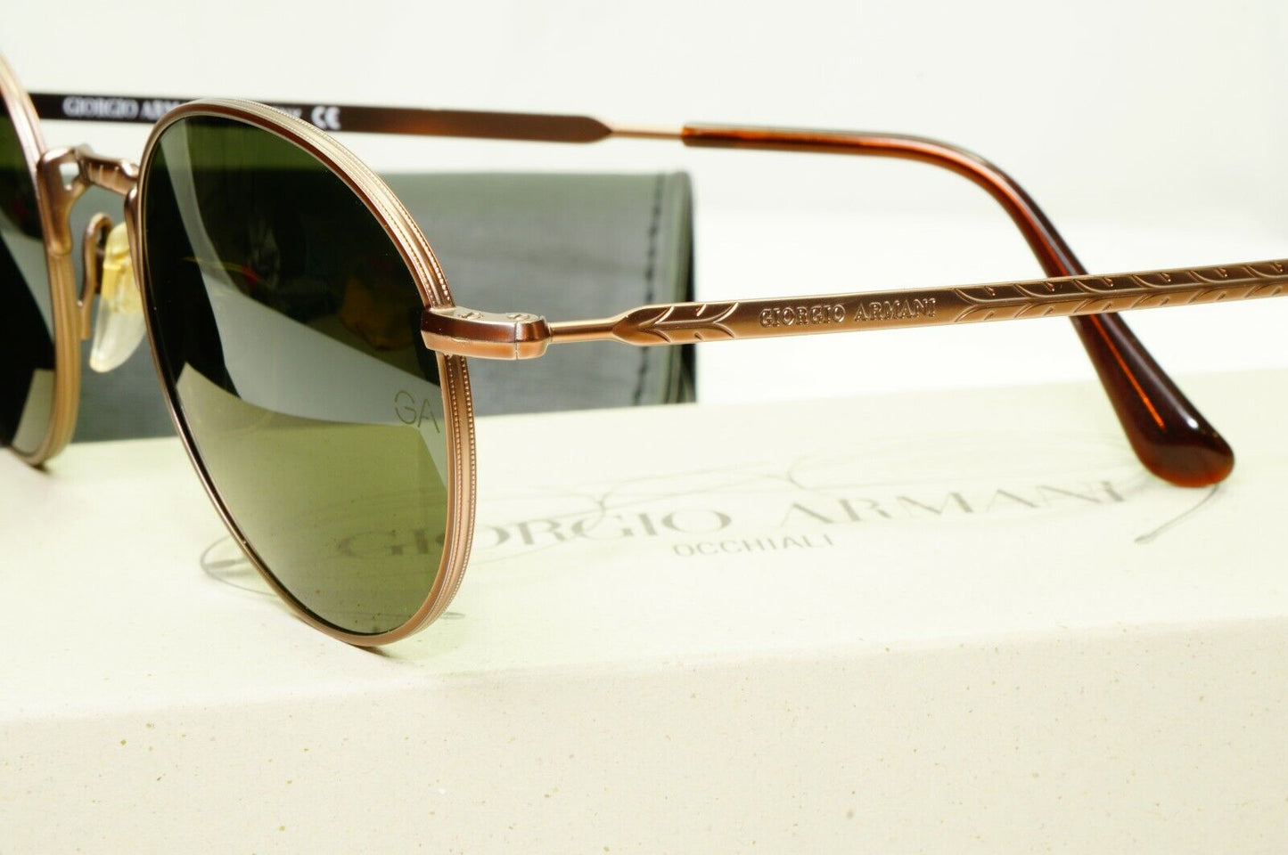 Authentic Giorgio Armani 1997 Vintage Sunglasses Brown Round Men Women 652 980