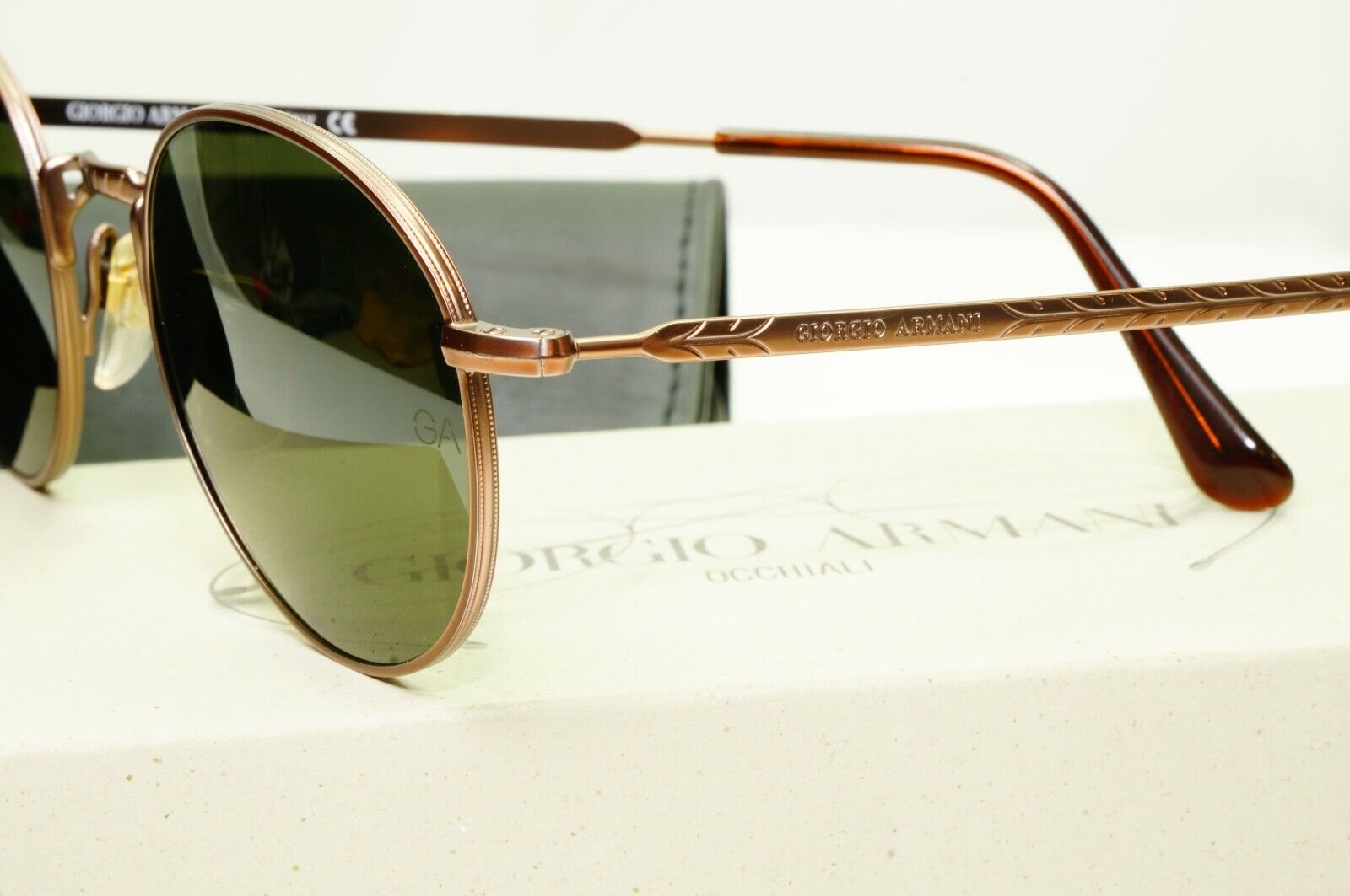 Authentic Giorgio Armani 1997 Vintage Sunglasses Brown Round Men Women 652 980