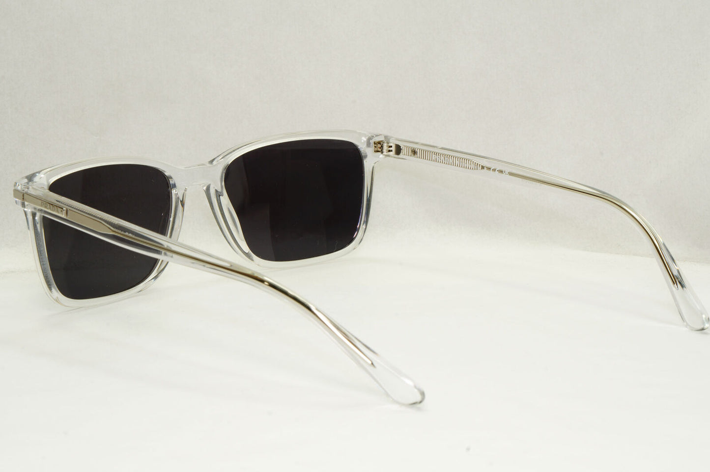 Prada Sunglasses Black Transparent Crystal Square PR14WV VPR 14W 2AZ-1O1 56mm