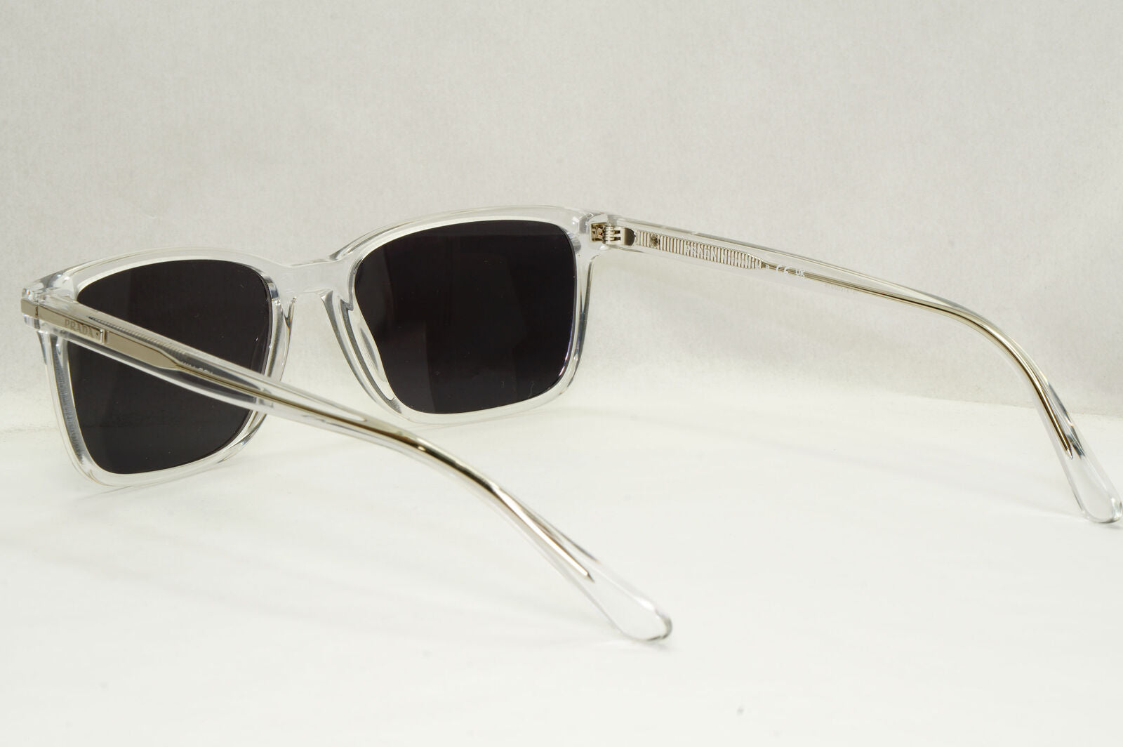 Prada Sunglasses Black Transparent Crystal Square PR14WV VPR 14W 2AZ-1O1 56mm