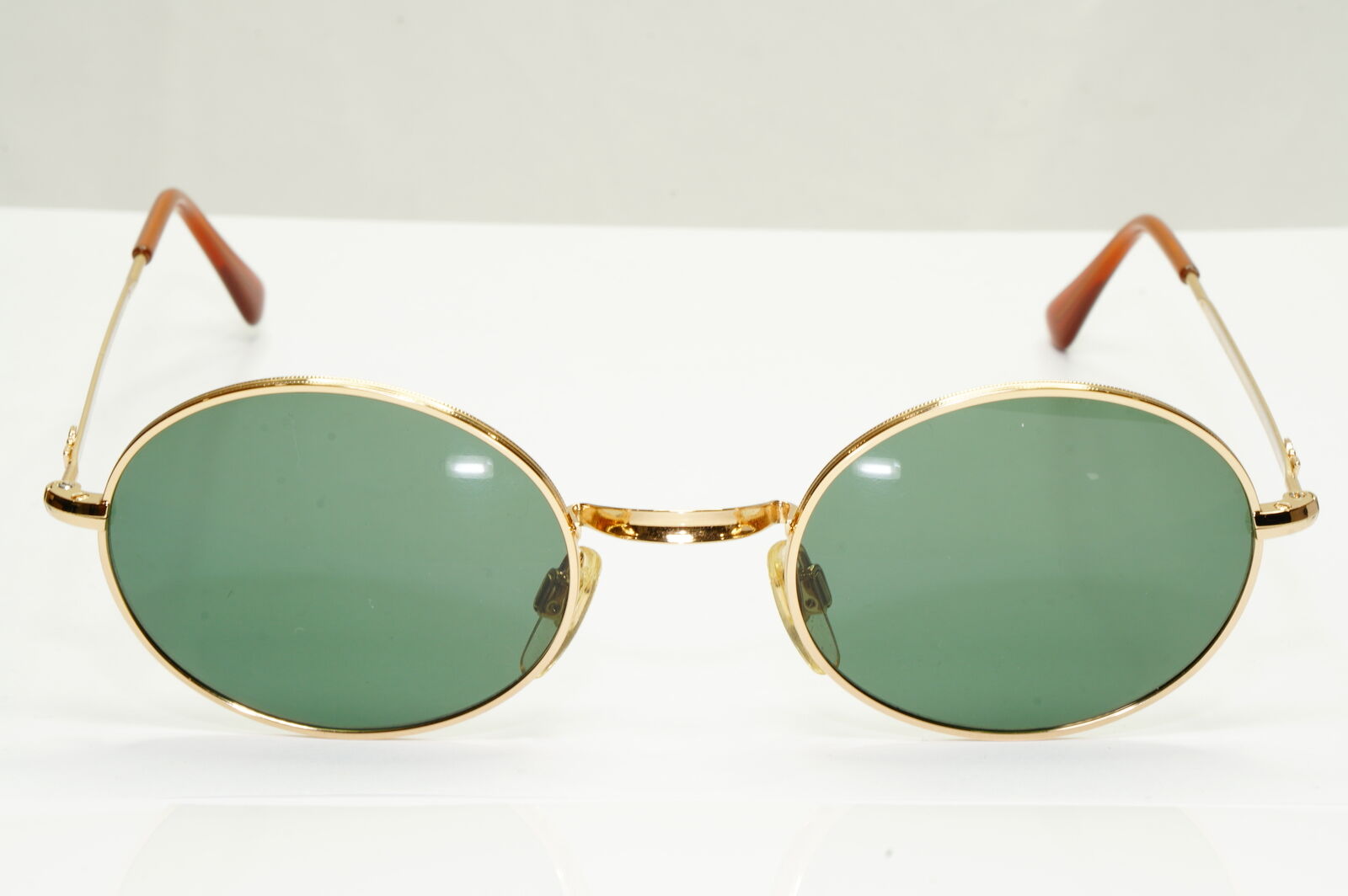 Emporio Armani Sunglasses 1997 Vintage Oval Gold Green Metal Eagle 002-S 743